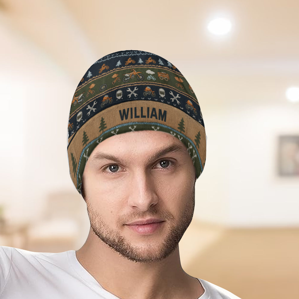 Love Biking - Personalized Dirt Bike Beanie Hat