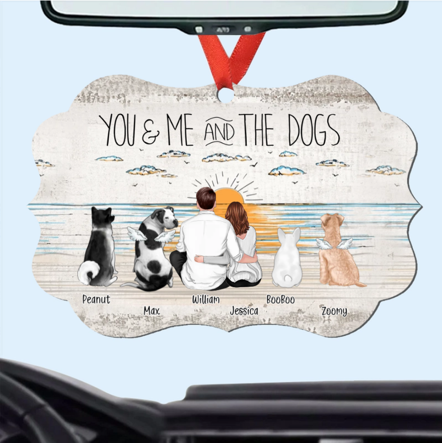 Personalized Keychain, Ornament, Plaque, Poster, Sign - "You & Me and the Dogs" Custom Gift for Dog Lovers