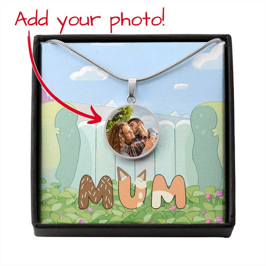 Mum Cute Blue Dog - Personalized Mother Round Pendant Necklace 12900424003scl1tmm1tr04cu03my01rpn1mth7306