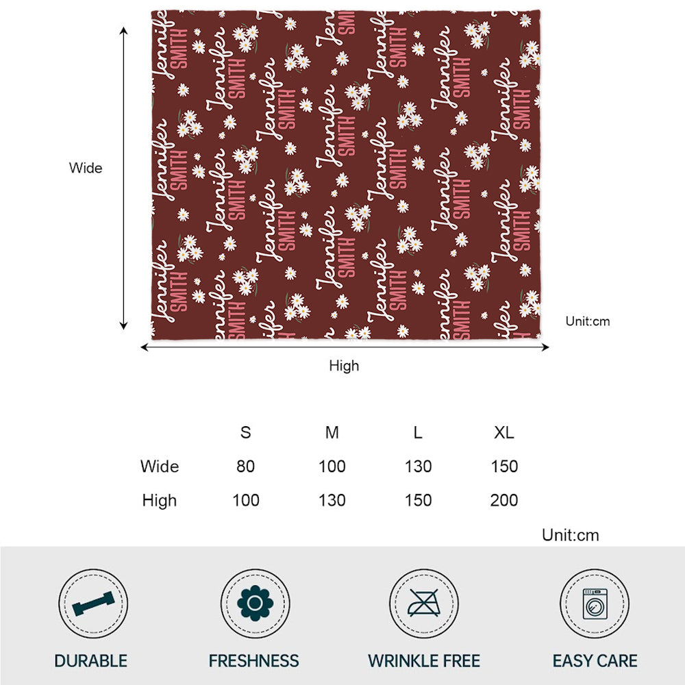 Daisy Custom Name - Personalized Grandma Blanket