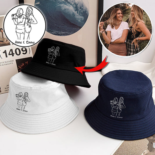 Custom Photo - Personalized granddaughter Embroidered Bucket Hat