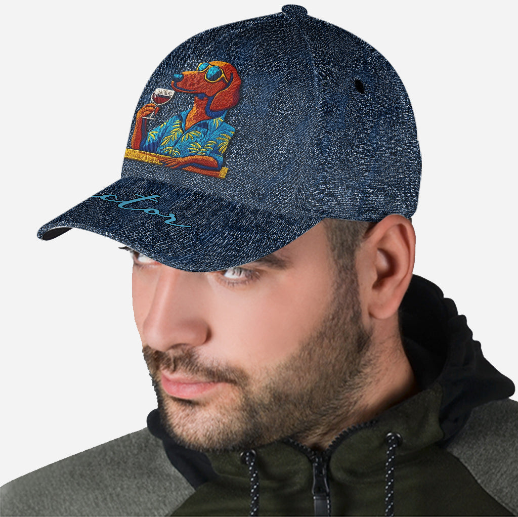 Cool Canine And Wine - Personalized Dog Classic Cap