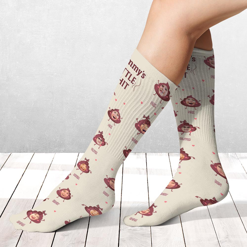Daddy Little Shits - Gift for dad, grandma, grandpa, mom, uncle, aunt, brother, sister - Personalized Socks