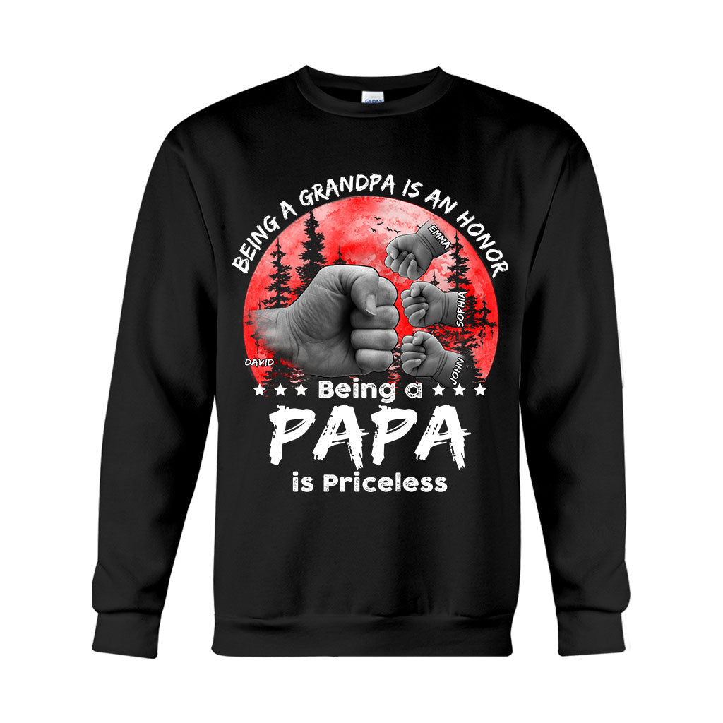 Father Son Red Moon Fist Bump - Personalized Father T-shirt And Hoodie