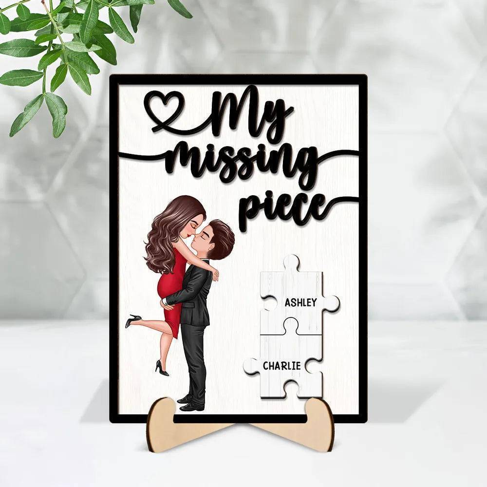 My Missing Piece - Personalized Beach Towel, Wooden Or Acrylic Or LED Plaque, Poster Or Canvas,Wooden Or Acrylic Keychain -  Engraved Design for Him/Her