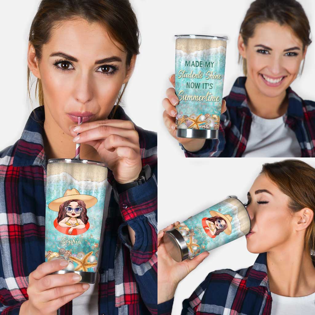 Got My Mind On Summer - Personalized Teacher Tumbler