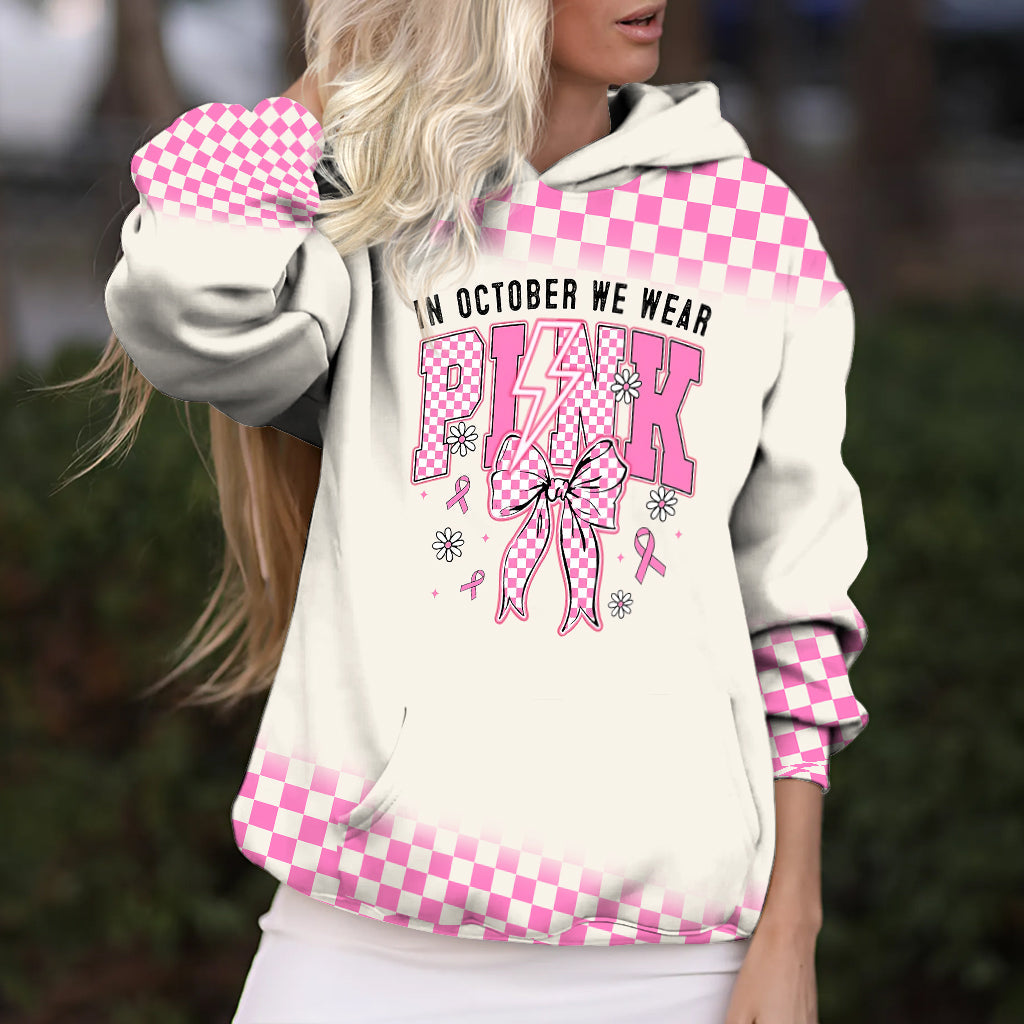 In October We Wear Pink - Personalized Breast Cancer Awareness All Over Shirt