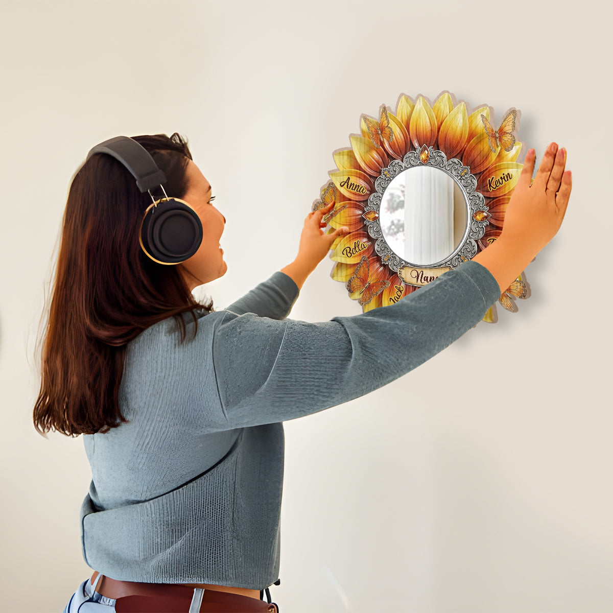 Best Grandma Ever - Personalized Grandma Wall Hanging Mirror