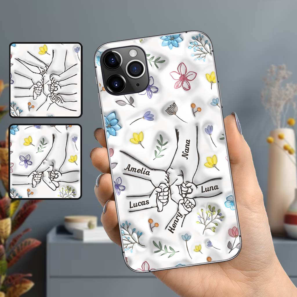 Holding Hands Grandma Mom Nana - Personalized Grandma Phone Case