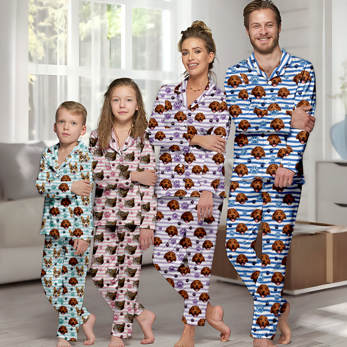 Dog Mom Vibes - Personalized Dog Button Down Pajamas