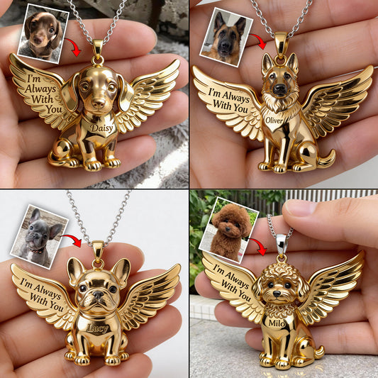 Custom Any Pet Photo - Personalized Dog Shaped Acrylic Pendant Necklace