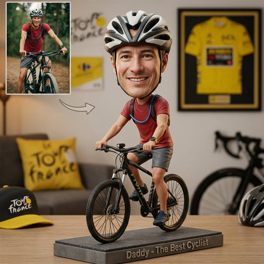 Bicycle Bobblehead - Personalized Cycling Custom Shaped Acrylic Plaque