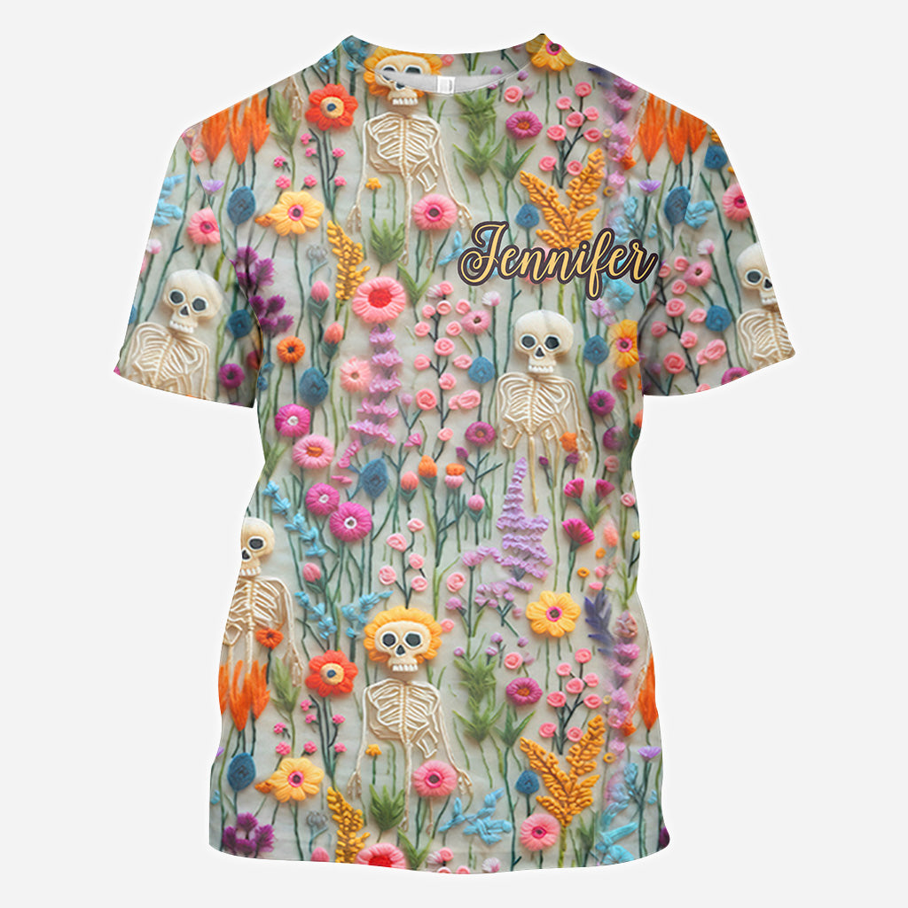 Floral Skeleton - Personalized Skull All Over Shirt