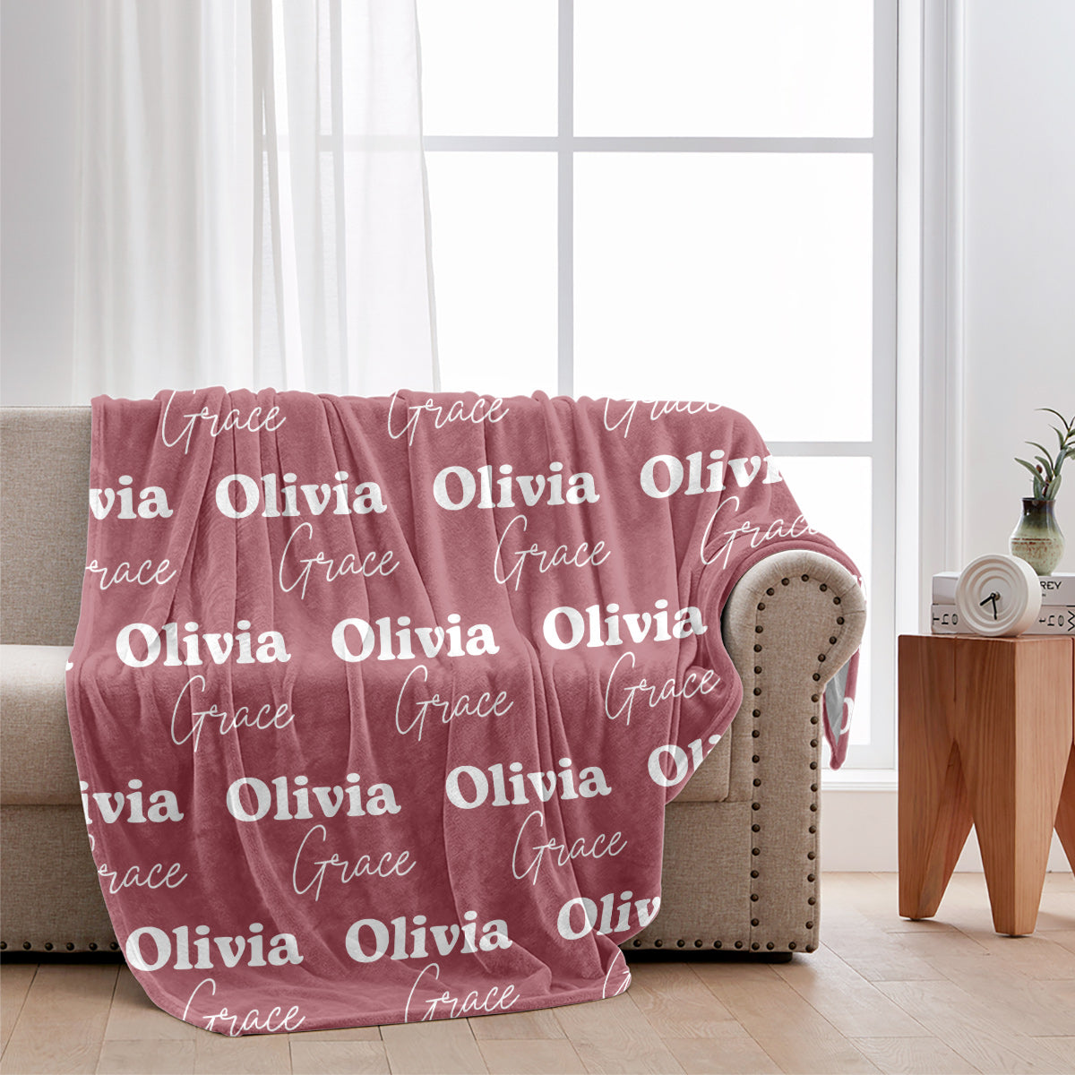 Custom Name Pattern - Personalized Sibling Blanket