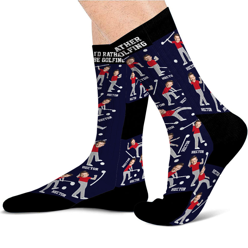I'd Rather Be Golfing - Personalized Golf Socks