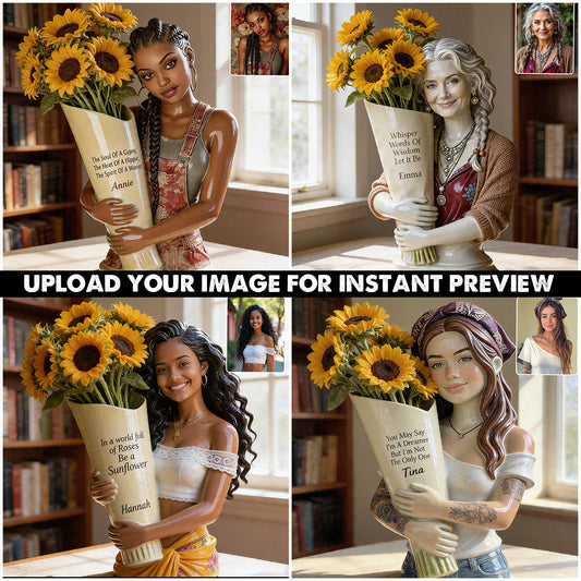 Be A Sunflower - Personalized Hippie Acrylic Flower Vase