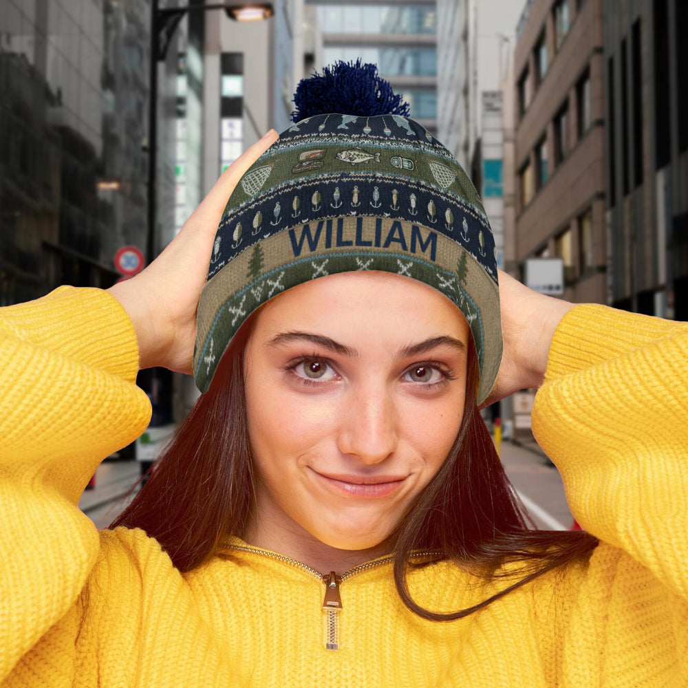 Hooked on Fishing - Personalized Fishing Beanie Hat