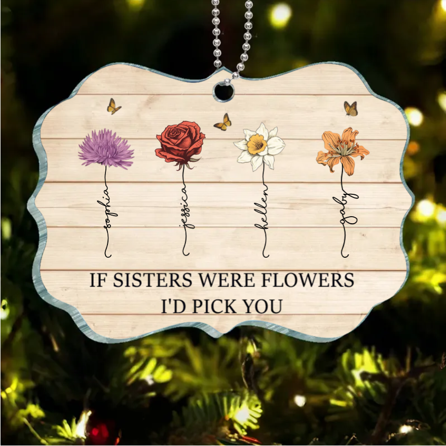 If Friends Were Flowers I'd Pick You - Personalized Jewelry Dish or Plaque or Poster or Ornament or  Keychain
