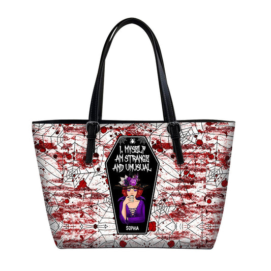 I Myself Am Strange and Unusual - Personalized Witch Leather Bag