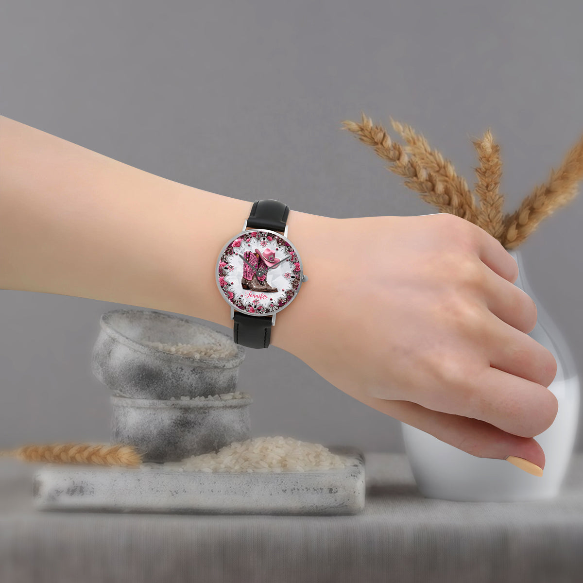 Cowgirl Boots - Personalized Cowgirl Hand Watch