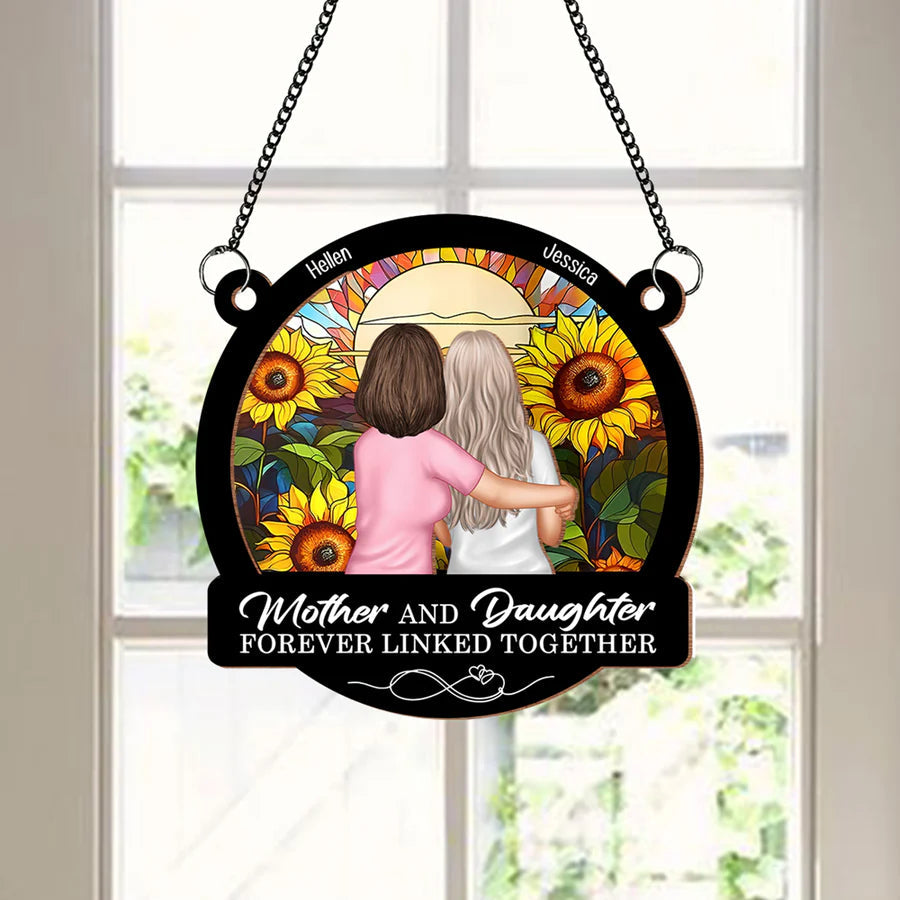 'Forever Linked Together' Mother-Daughter Sunflower Poster - Perfect Keepsake for Mom