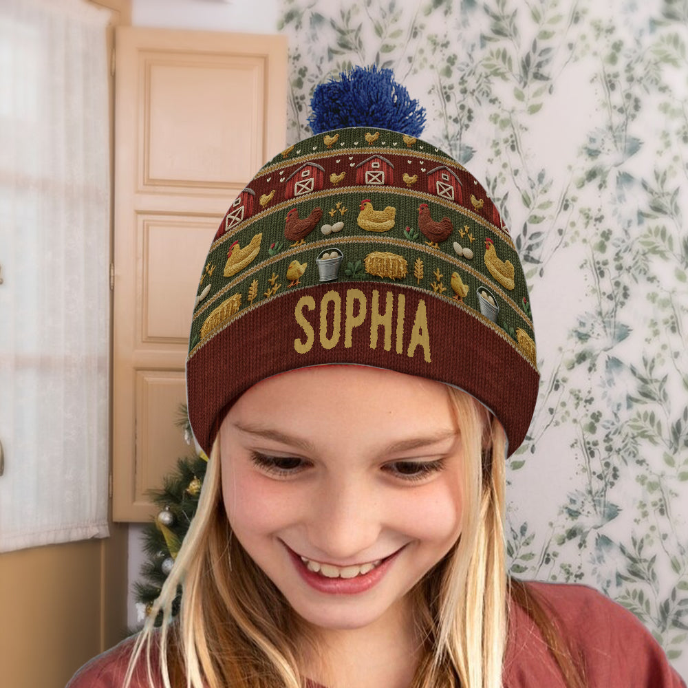 Crazy Chicken Lady - Personalized Chicken Beanie Hat