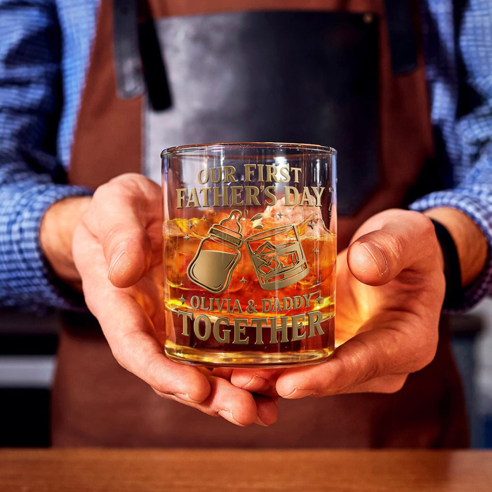 First Father's Day - Personalized Father Whiskey Glass
