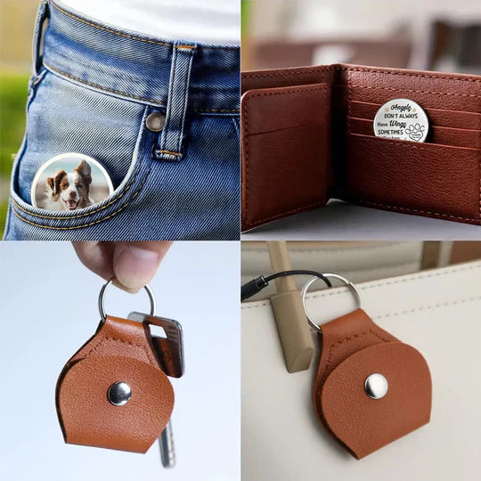 Pet Memorial Pocket Hug with Custom Photo Keychain A Small Daily Comfort Token 'I'll Miss You for the Rest of Mine' Gift