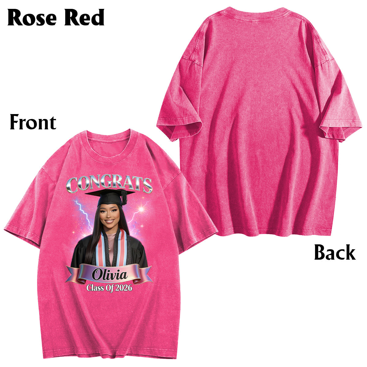 Class Of 2026 - Personalized Graduation Wash T-Shirt