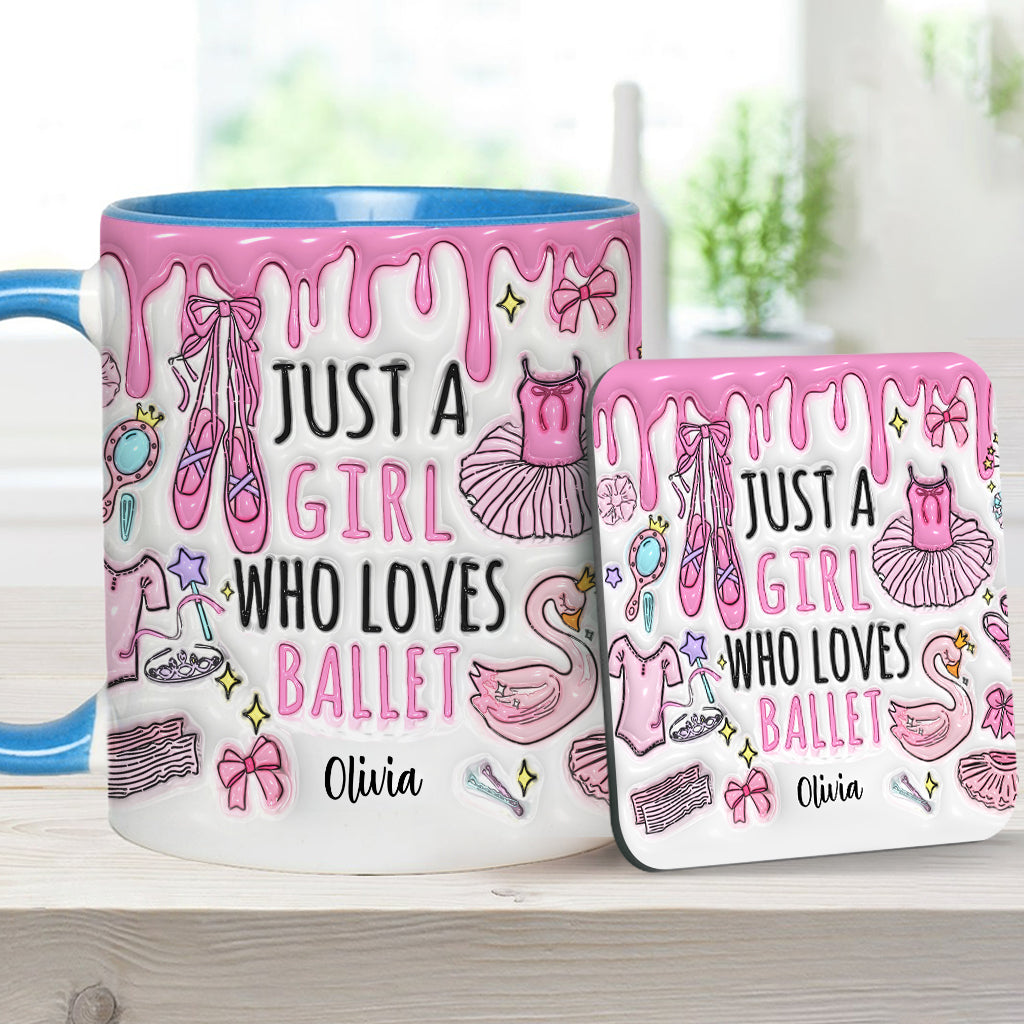 Just A Girl Who Loves Ballet - Personalized Ballet Accent Mug