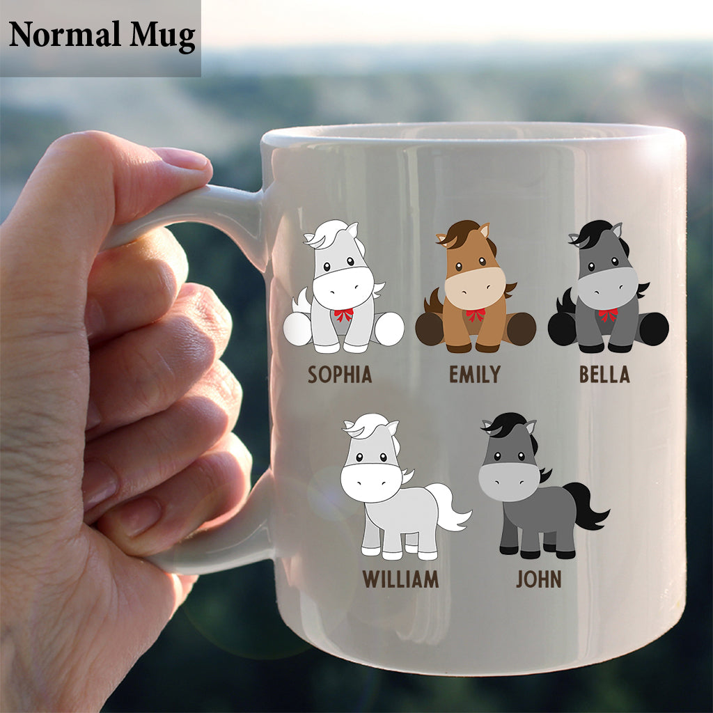Daddy's Little Ponies - Horse gift for dad,grandpa, husband, him - Personalized Mug