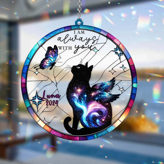 I Am Always With You - Personalized Cat Window Hanging Suncatcher Ornament