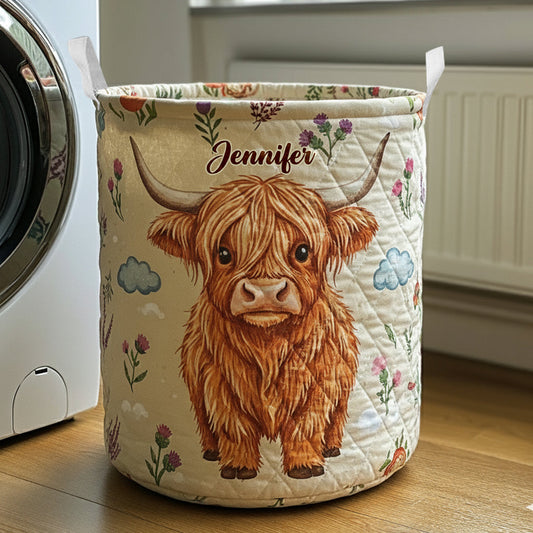 Cute Highland Cow - Personalized Highland Cow Storage Basket