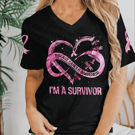 I Am A Survivor - Breast Cancer Awareness All Over T-shirt and Hoodie 0822