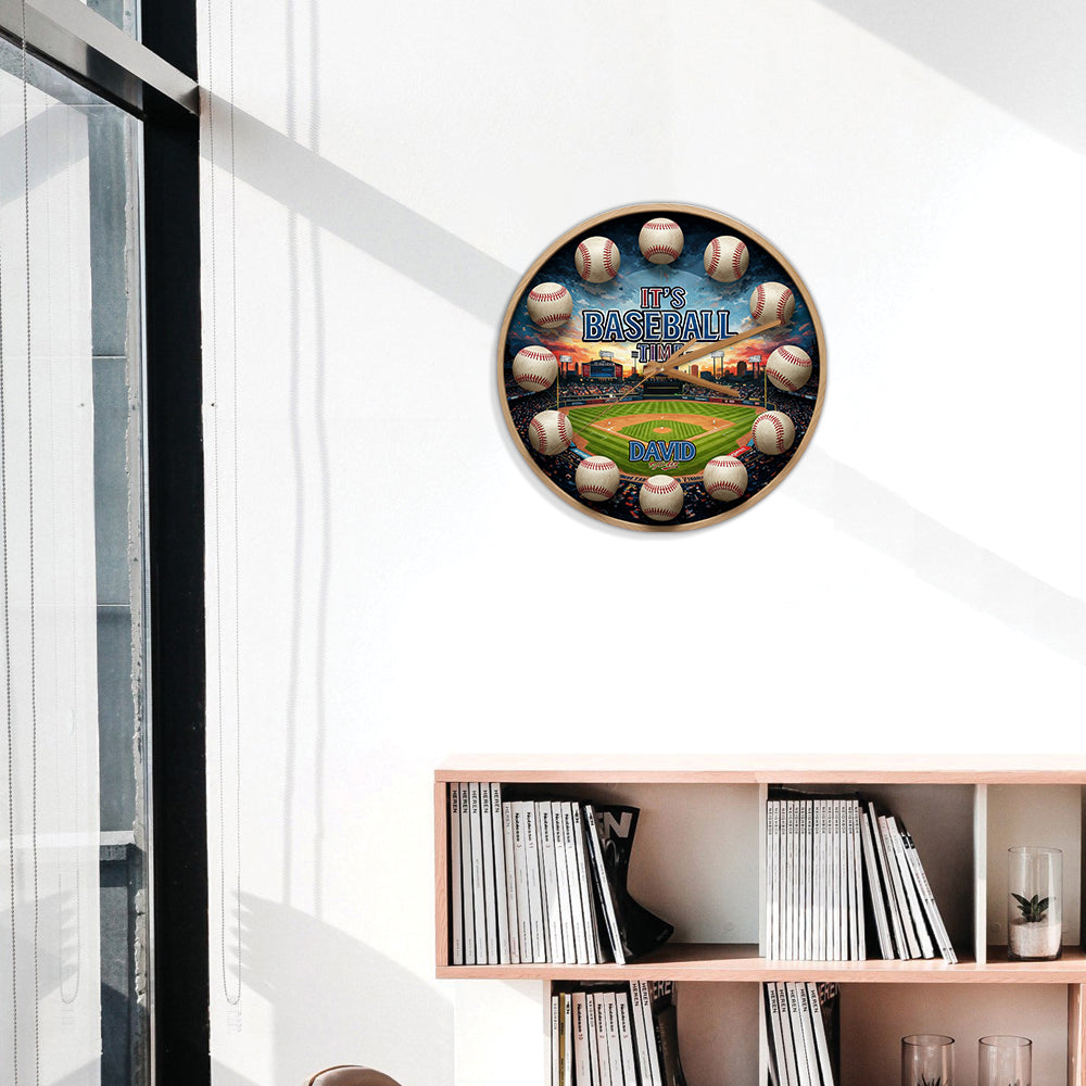 It's Baseball Time - Personalized Baseball Wall Clock