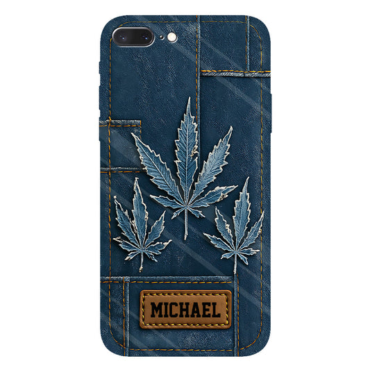 Distressed Denim Marijuanas - Personalized Weed Full Print Phone Case