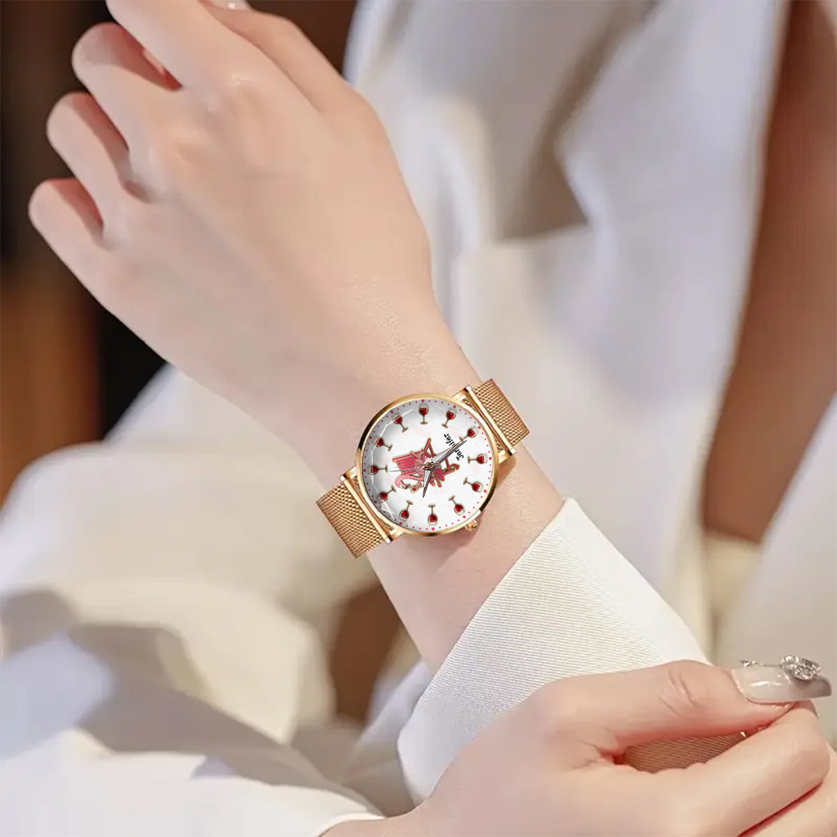 I Drink Wine & Know Things - Personalized Wine Women Hand Watch