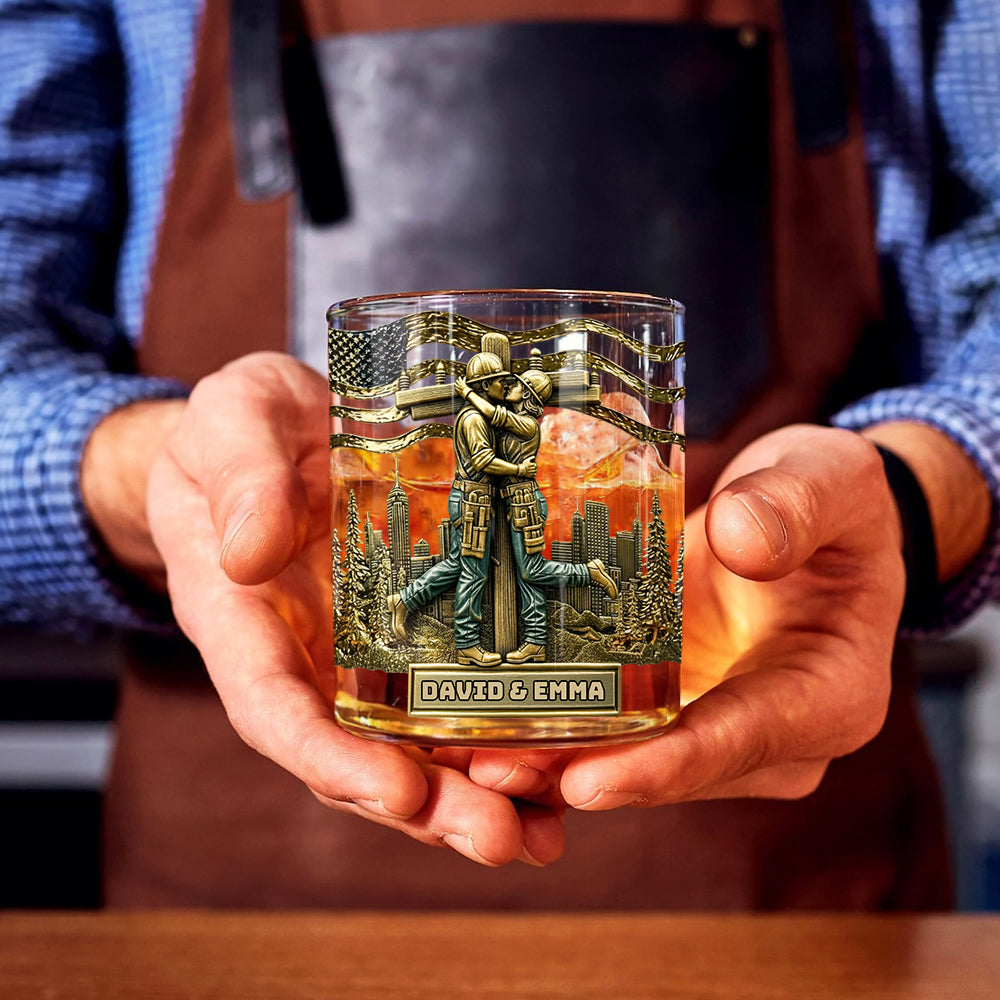 Lineman & Linewoman Legacy Glass - Personalized Lineman Whiskey Glass