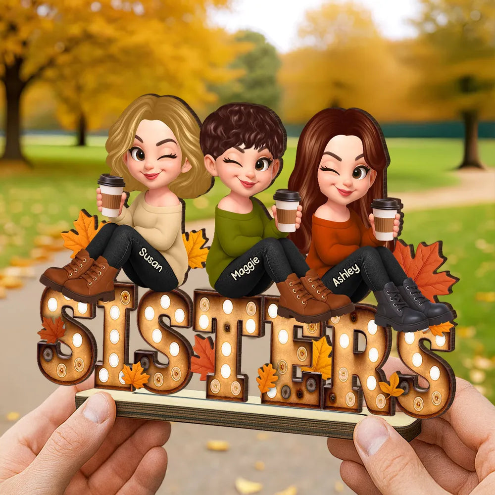 Cartoon Best Friends Acrylic Keychain, Cozy Fall Accent, Gift-Ready Keepsake for Friendship