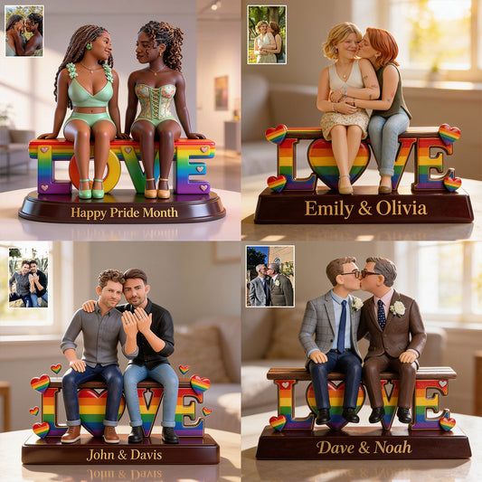 Happy Pride Month - Personalized LGBT Support Custom Shaped Wood Plaque