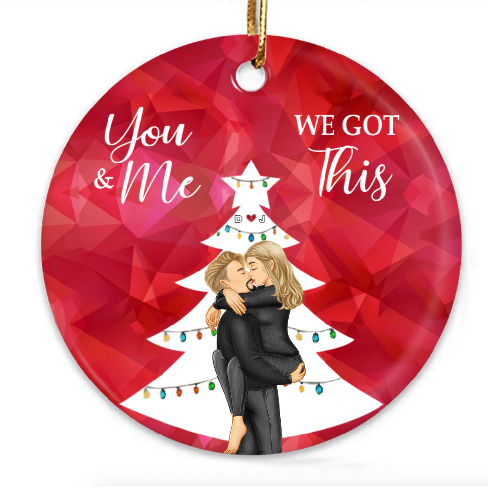 From Our First Kiss Till Our Last Breath Christmas Couple - Personalized Custom Shaped Keychain or Ornament or Poster or Plaque