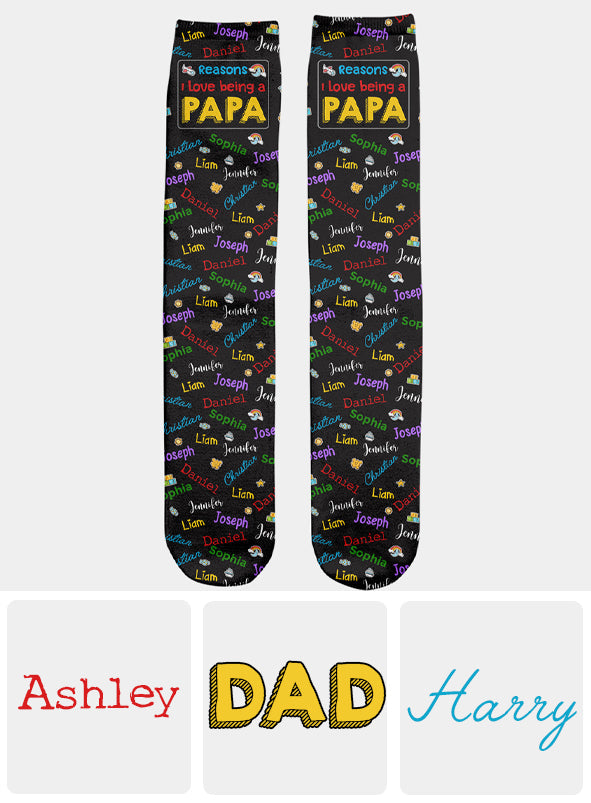 Reasons I Love Being A Grandpa - Personalized Grandpa Socks