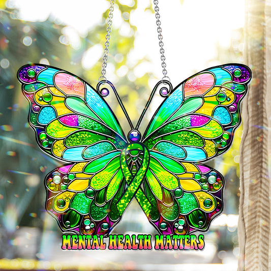 Mental Health Matters - Mental Health Awareness Window Hanging Suncatcher Ornament