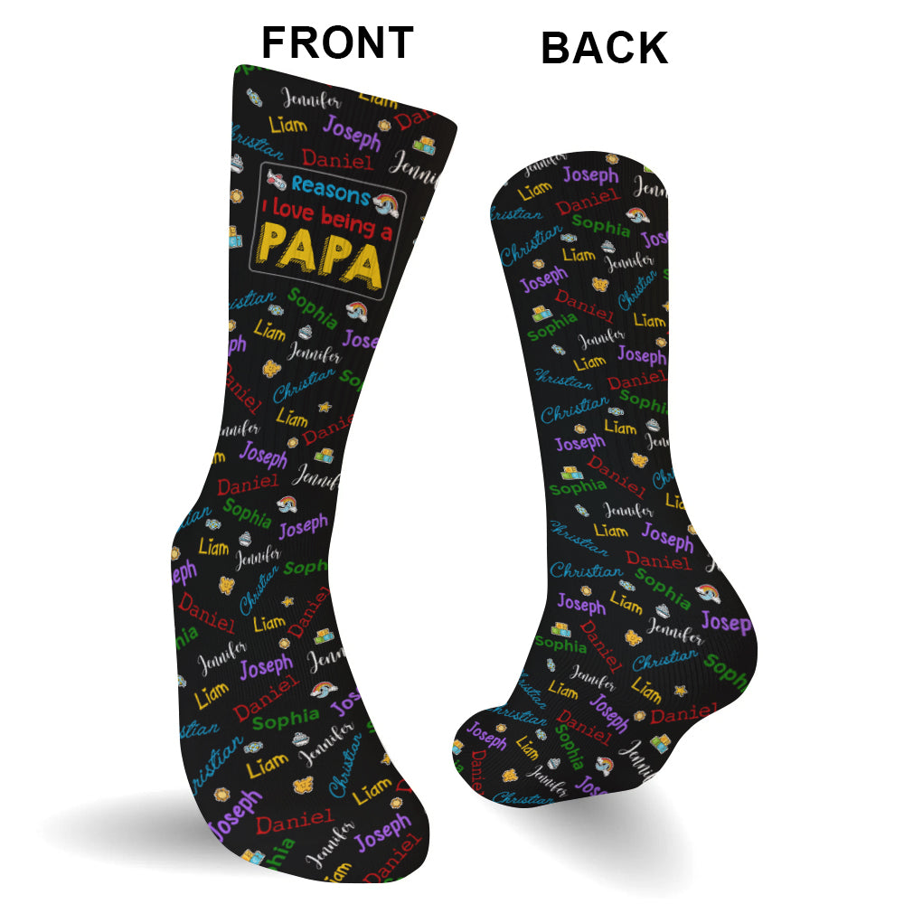 Reasons I Love Being A Grandpa - Personalized Grandpa Socks