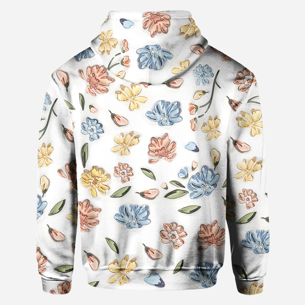 Mom's Love Hands Holding Pastel Floral - Personalized Mother All Over Shirt
