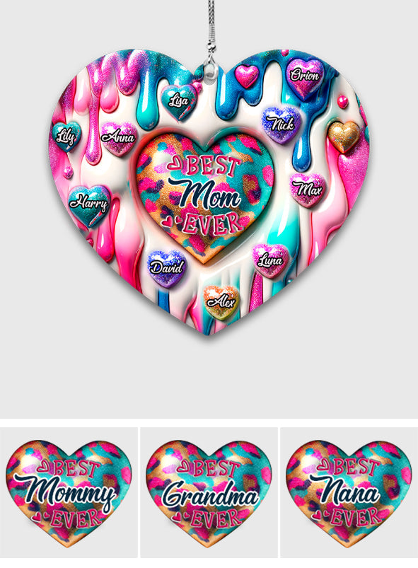 Best Mom Grandma Ever - Personalized Mother Car Ornament