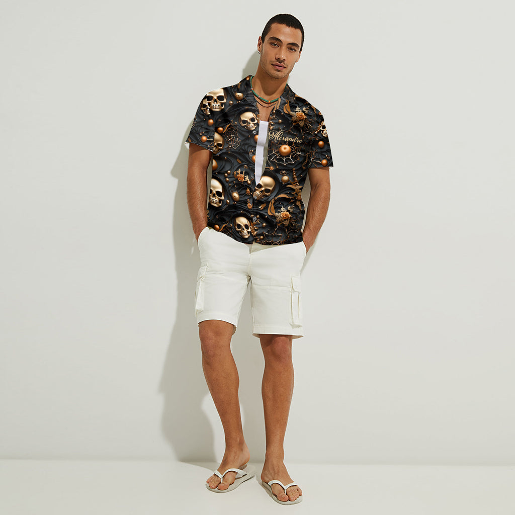 White Skull - Personalized Skull Hawaiian Shirt
