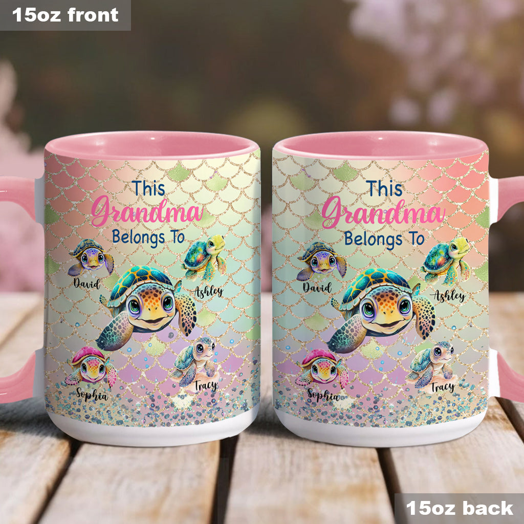 This Grandma Mom Belongs To - Personalized Grandma Accent Mug