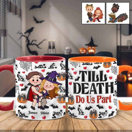 Till Death Do Us Part - Personalized Couple Accent Mug