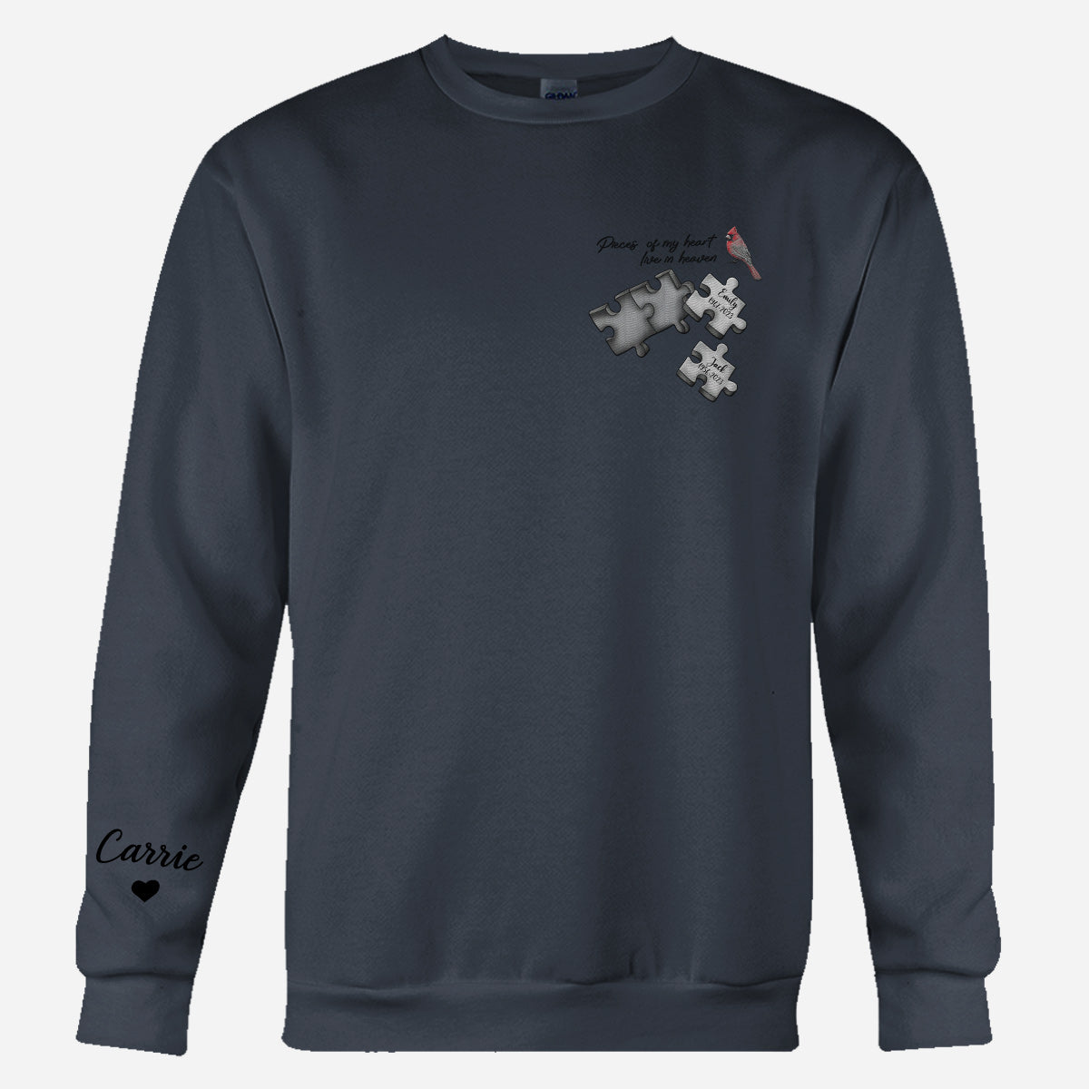 Memorial Butterfly Dragonfly Heaven Feather - Personalized Memorial Embroidered Sweater